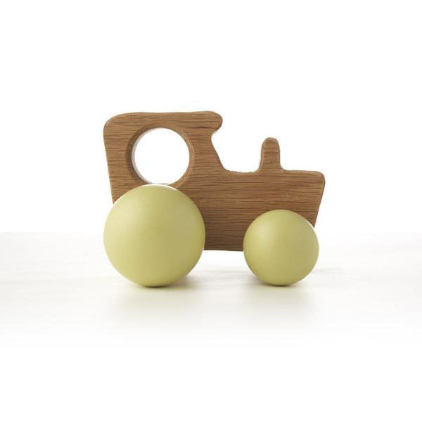 Hop & Peck Handmade Wooden Tractor Toy - Red