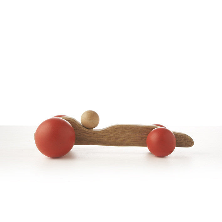 Hop & Peck Handmade Wooden Race Car - Red