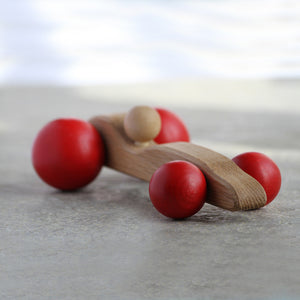 Hop & Peck Handmade Wooden Race Car - Red