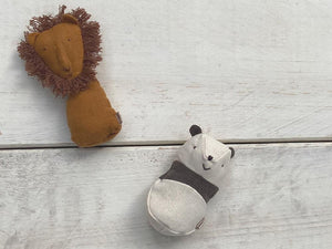 Maileg Panda and Lion Rattle